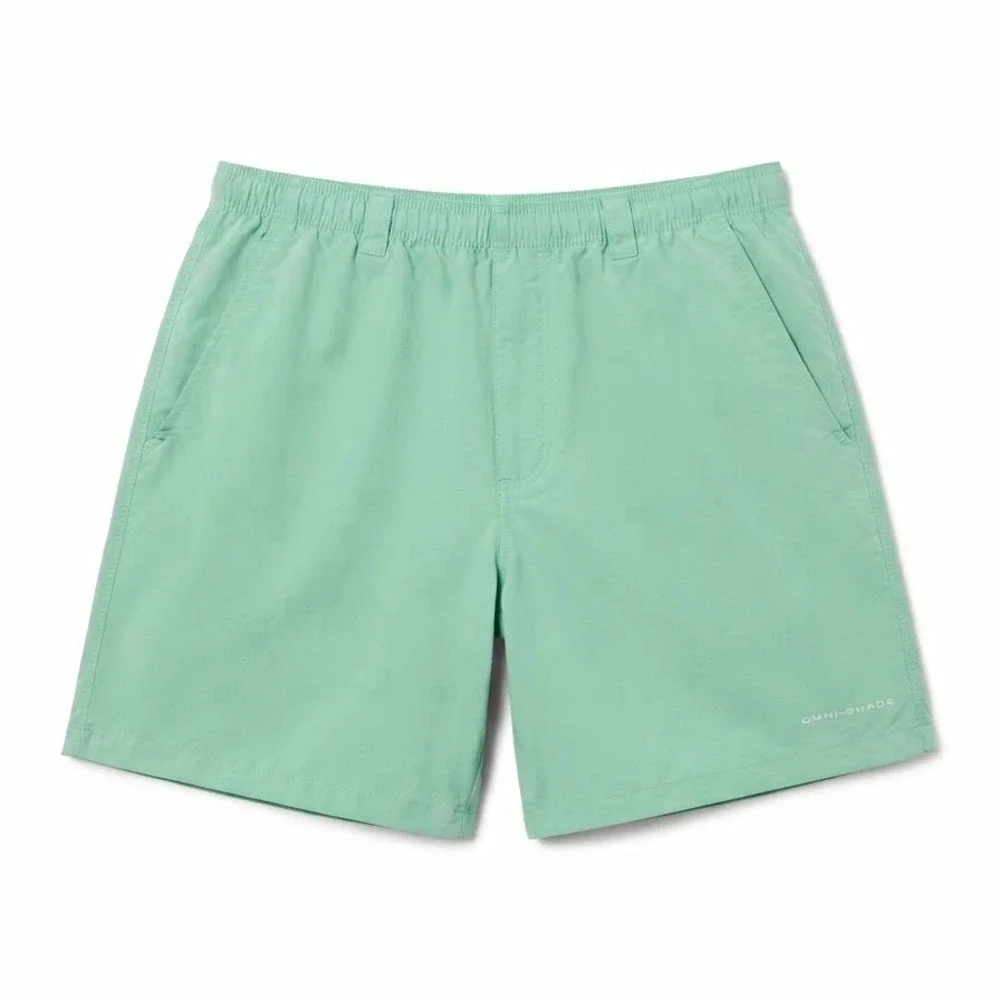 Columbia PFG Omni-Shade Men's Green Swim Shorts L Mesh Lined Drawstring Pocket